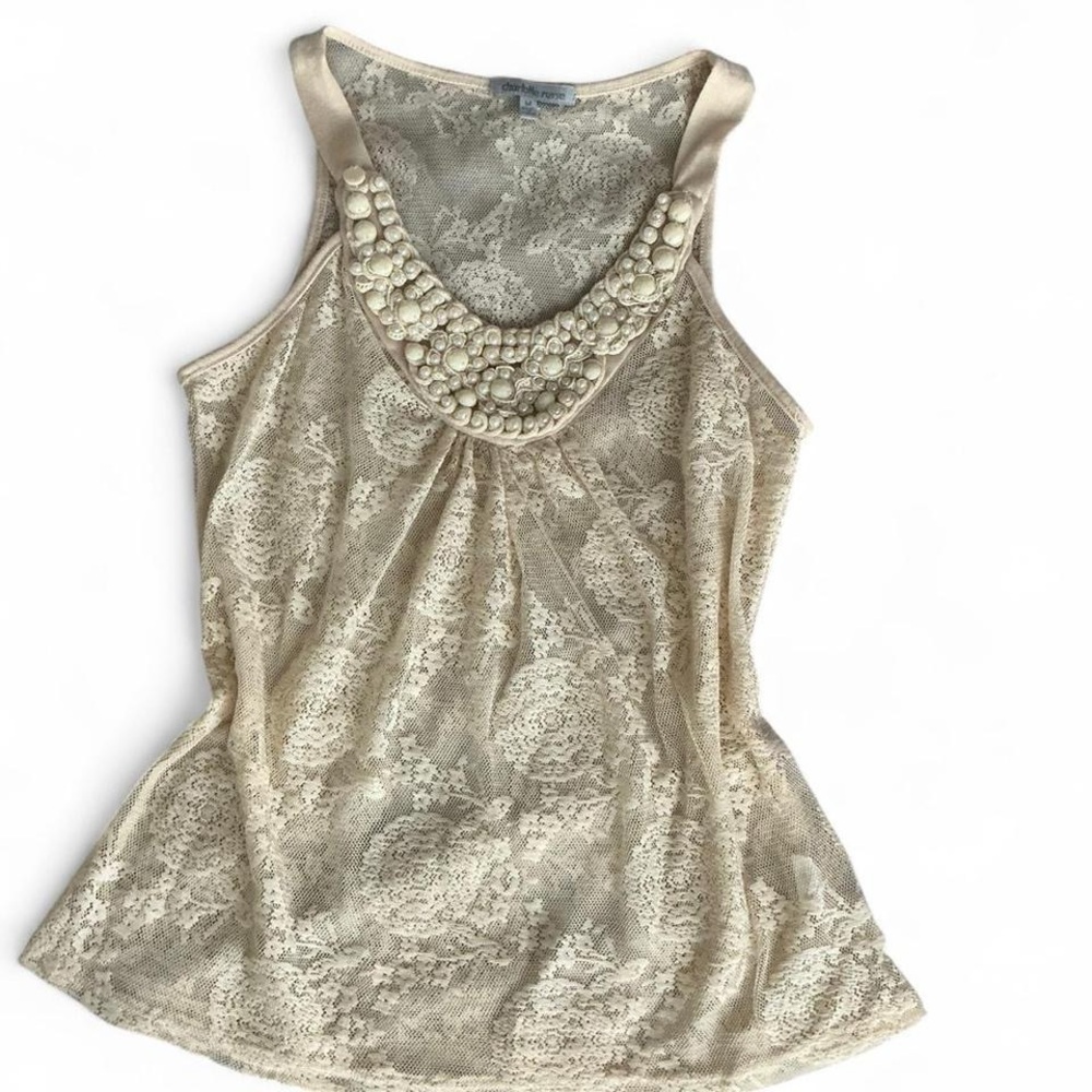 Sheer Lace Beige Top